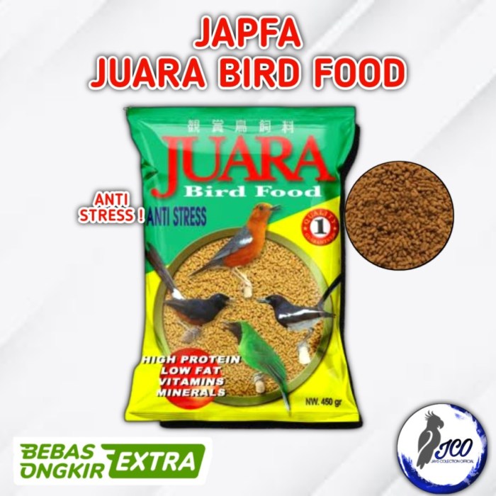 Jenis sayuran untuk pakan burung agar stamina terjaga